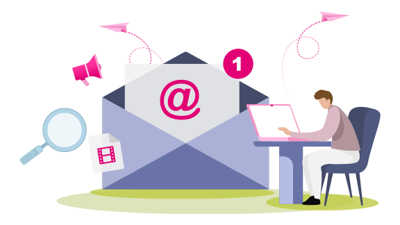 Illustration gibt Überblick über die Themen des Open Telekom Cloud Newsletters