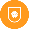 Icon with virus in a coat of arms