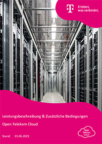 Anicht Deckblatt der Open Telekom Cloud Leistungsbeschreibung