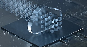 3D representation of a transparent cloud on a printed circuit board.