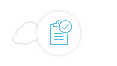 Icon with cloud and clipboard