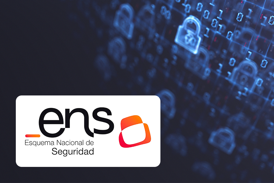 Illustration of an ENS logo in a white box against a black background with blue padlocks.