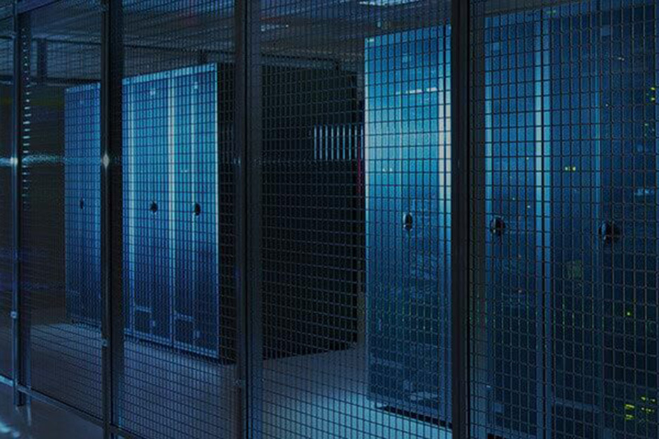 Data center with server racks