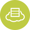 Icon of a cloud with storage hardware