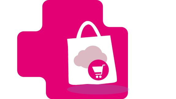 Store icon symbolizes the comprehensive portfolio in the Open Telekom Cloud Marketplace