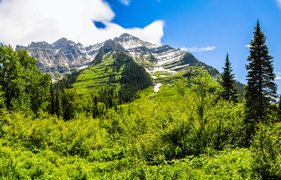 Mountain panorama in Switzerland.