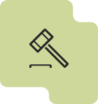 Rechtssicherheit beim Einsatz Icon mit Richterhammer