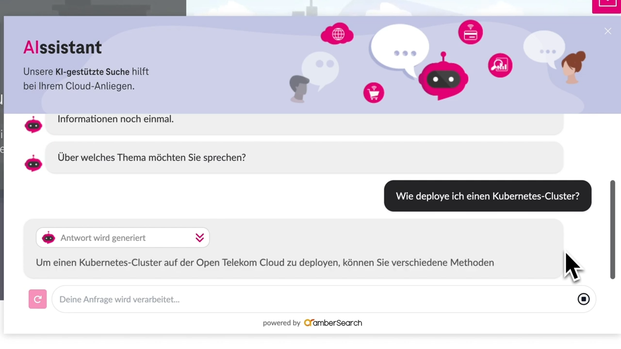 So funktioniert der Open Telekom Cloud KI-Chatbot