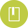 Light green icon with sheet of paper and border