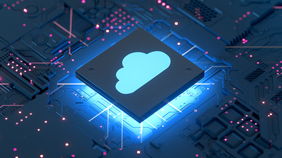 CPU mit Cloud Icon versehen