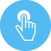 Icon with hand and button