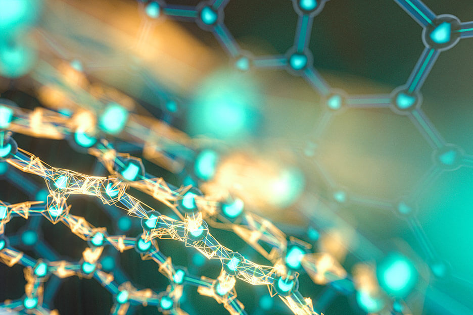 Simulation of cells and molecular chains.