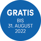 Störer mit Text Gratisaktion bis 31. August 2022