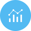 Symbol of a bar graph showing growth.