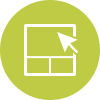 Icon with mouse pointer on application
