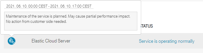 Open Telekom Cloud Status Dashboard maintenance