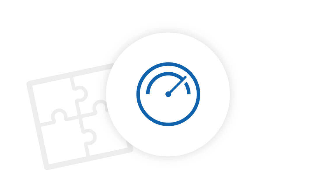 Icon Geschwindigkeit vor Puzzle-Teilen