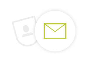 Envelope icon and user icon behind it