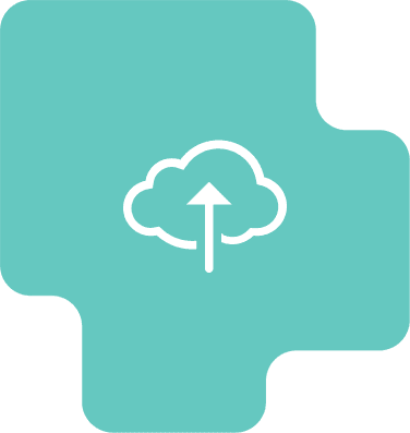 Grafik mit Icon Wolke mit Pfeil nach oben zur Darstellung von Data Storage