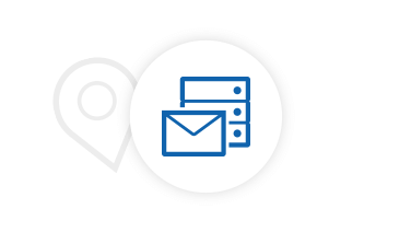 Icon envelope server and icon location behind it