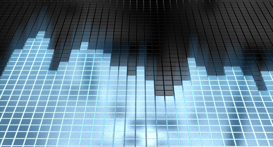 Bluish digital representation of an equalizer