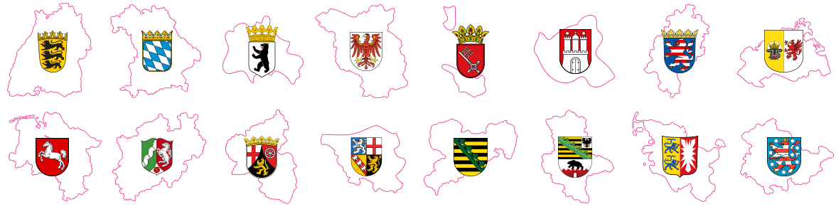 Graphic with different national emblems