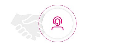 Händeschütteln Icon Support Mensch mit Headset