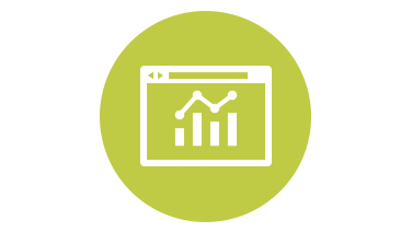 A symbol for graphs in a window icon.