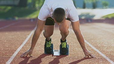 A runner awaiting the starting signal