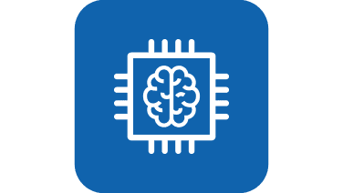 Icon of a computer chip containing a brain