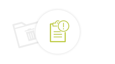 Icon mit Klemmbrett und Ausrufezeichen