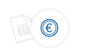 Icon composition: diagram and euro