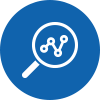 Icon of a magnifying glass focusing on nodes