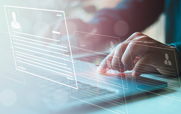 Person on laptop uses Optical Character Recognition (OCR) from the Open Telekom Cloud